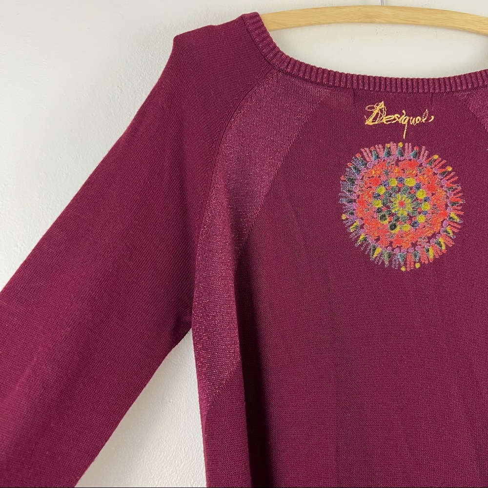 Desigual Eccentric Festive Long Sleeve Sweater Tunic L - Picture 9 of 11